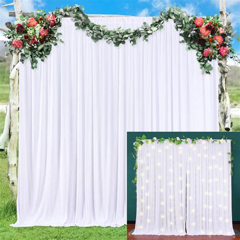 White Backdrop Curtain For Parties White Backdrop Drapes For Weddings
