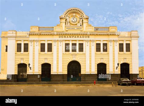 Facade Of A Railway Station Desamparados Station Lima Peru Stock