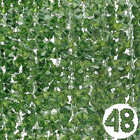 dazspirit 48pcs artificial ivy leaf garland 336 ft artificial ivy vines fake vines fack