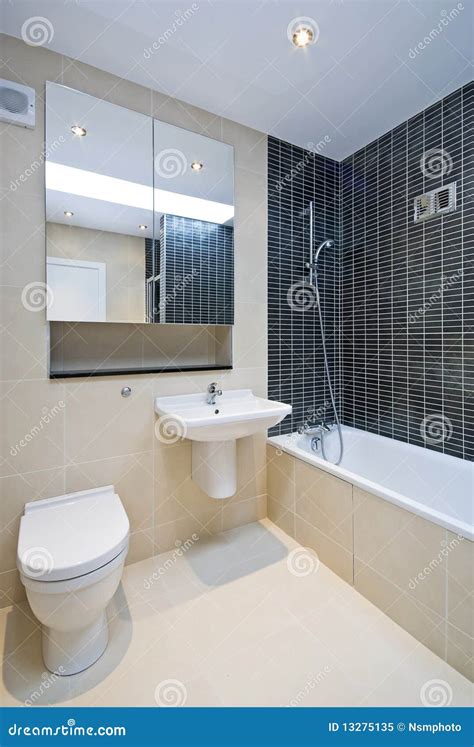 Modern En Suite Bathroom Stock Image Image Of Glass 13275135