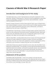 Causes Of World War II Research Paper 34324324 Docx Causes Of World