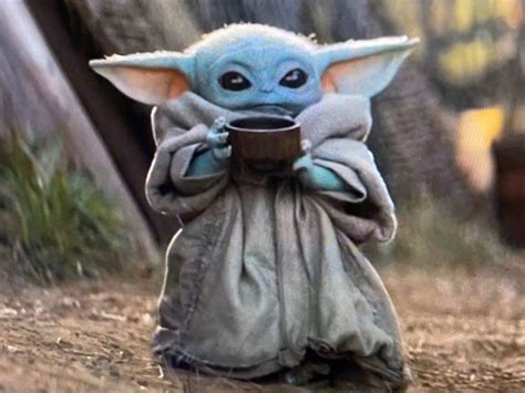 Baby Yoda With His Little Cup Is All Of Us The Mary Sue