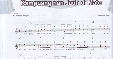Not Balok dan Angka, Lagu: "Kampuang Nan Jauh Di Mato"