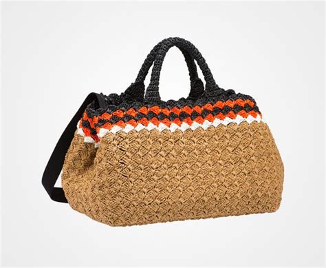 Borsa In Rafia Caramel Papaya Prada Free Crochet Bag Crochet Tote Nude Bags Hanbags Wayuu