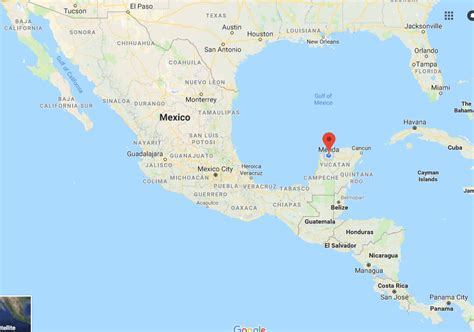 Beaches By Merida Mexico Map