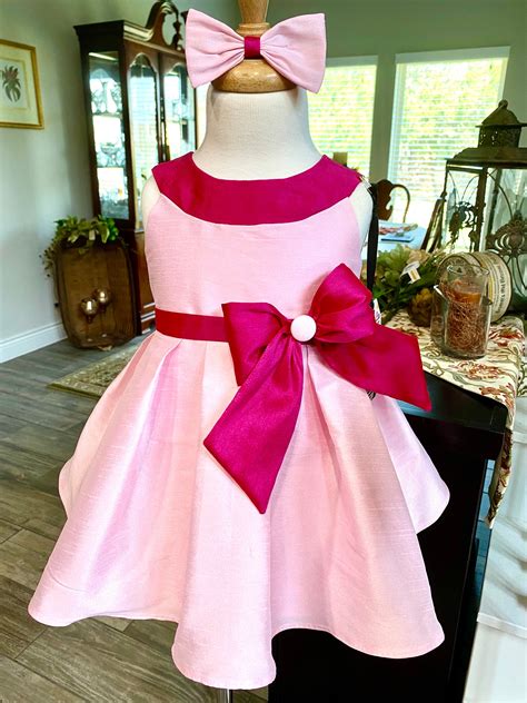 Girls Pageant Interview Dress Hot Pink And Baby Pink Pageant Etsy