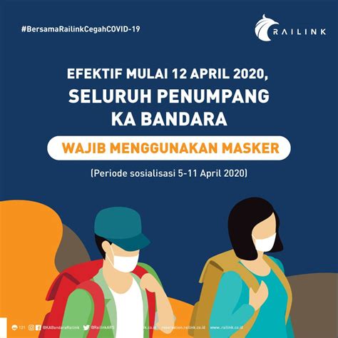 Savesave poster wajib masker for later. Naik KA Bandara Railink Wajib Menggunakan Masker