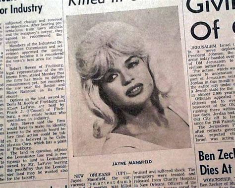 Jayne Mansfield Actress Sex Symbol Death 1967 Newspaper 83152567