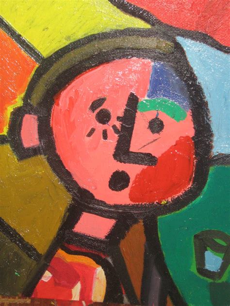 Art Brut Neo Expressionist Oil On Canvas Board By Andrew Orton