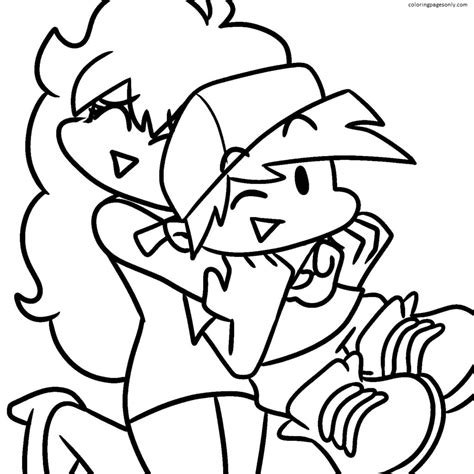 Friday Night Funkin Coloring Pages Boyfriend And Girlfriend Coloring Reverasite