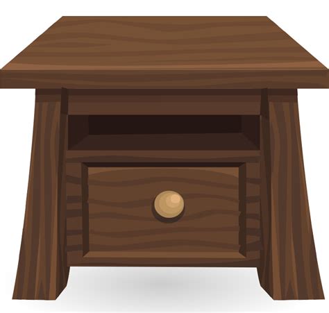 Wooden Side Table From Glitch Openclipart