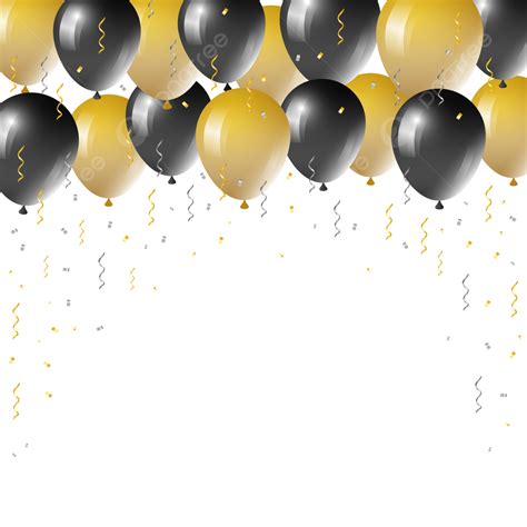 Gold Black Balloons Frame For Wedding Birthday Anniversary Greeting