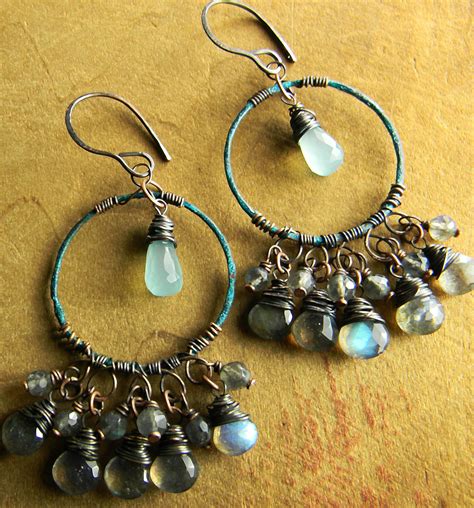 Bohemian Hoop Earrings By Gloria Ewing Unique Beaded Jewelry