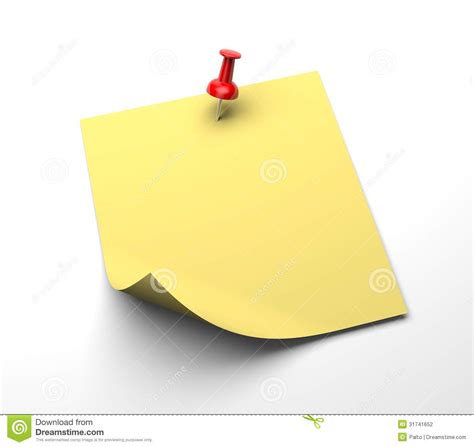 Note Paper With Pin Stock Illustration Illustration Of Communication