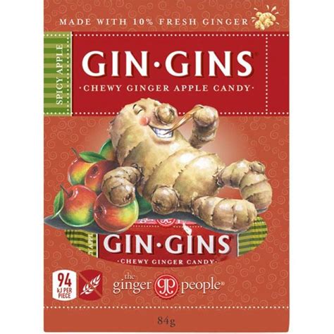 The Ginger People Gin Gins Ginger Candy Chewy Spicy Apple 84g