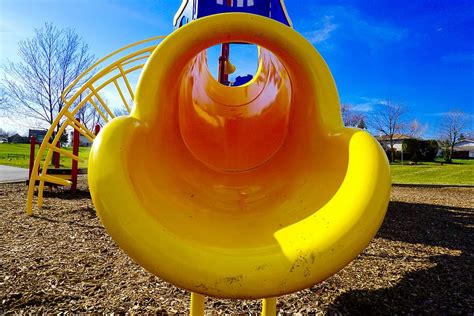 Hd Wallpaper Playground Slide Kids Park Recreation Childhood