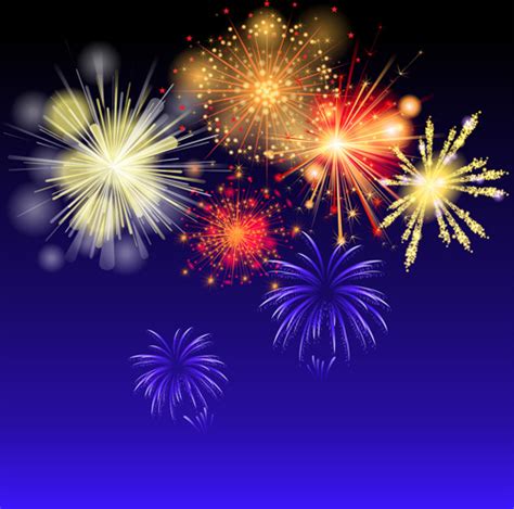 Beautiful Holiday Fireworks Vector Background Free Vector