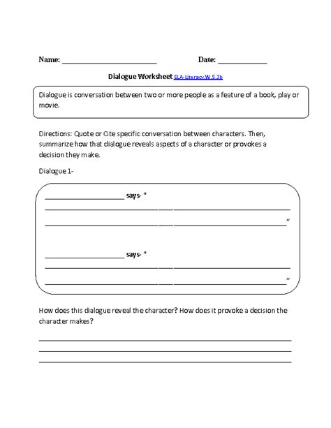 16 Best Images Of Editing Dialogue Worksheet Common Core 5th Grade