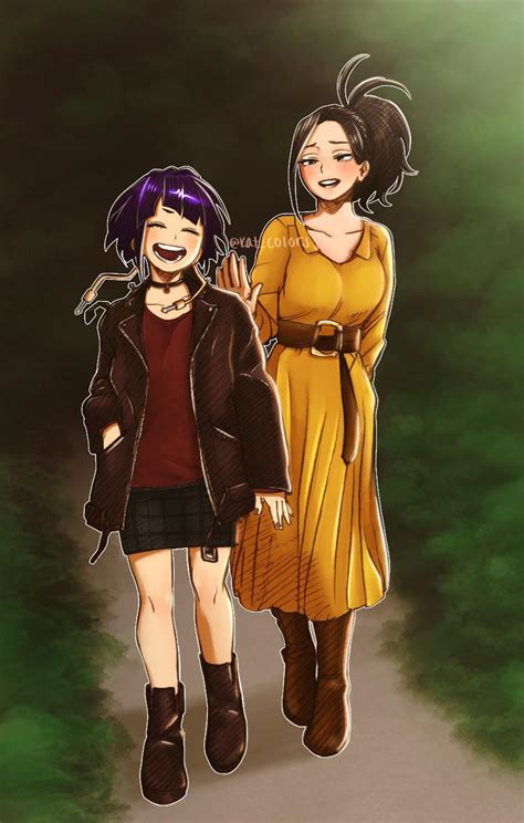 Momo And Jirou On A Walk Colored By Me Bokunoheroacademia