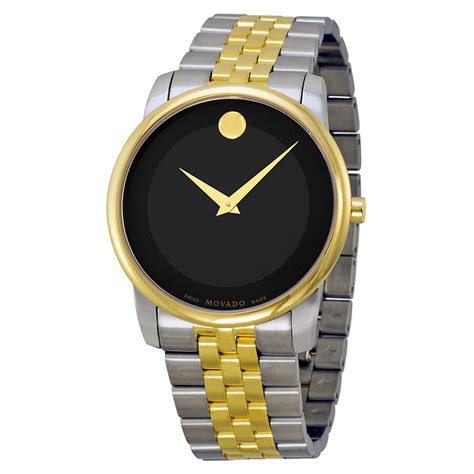 Stainless steel case, stainless steel bracelet, gold tone dial, quartz movement.movado 41mm ceramic museum watch (47.495 uyu) liked on polyvore featuring men's fashion, men's jewelry, men's watches, black, mens ceramic. Movado Museum Black Dial Two-Tone Stainless Steel Men's Watch 0606605 - Museum - Movado ...