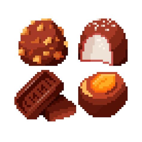 Pixel Art Chocolates Cute And Delicious Designs