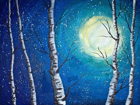 Beginner Acrylic Painting Class Birch Trees The Art Sherpa Gallery