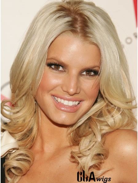 Wavy Lace Front Layered Long Blonde Natural Jessica Simpson Wigs