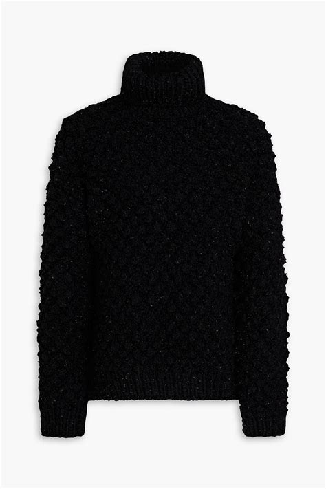 Dolce And Gabbana Metallic Bouclé Knit Turtleneck Sweater The Outnet