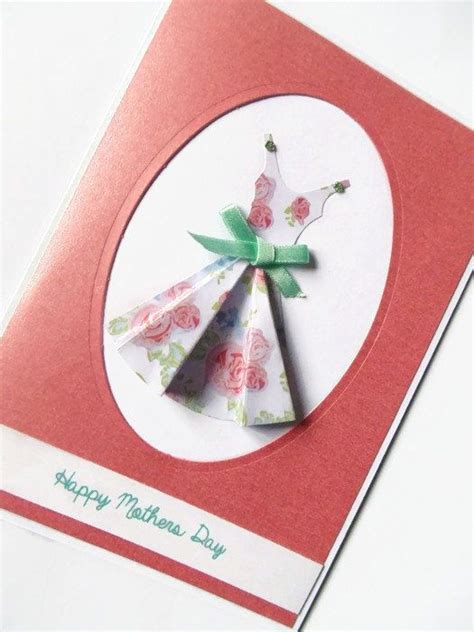 Sale Origami Dress Mothers Day Card Mothers Day Card Mothers Etsy