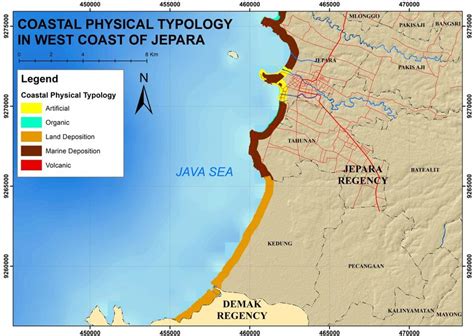 Coastal Physical Typology Map Of The West Coast Of Jepara Regency