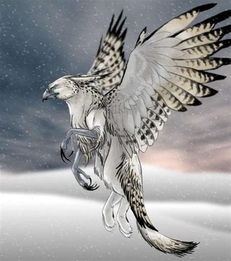 A White Griffin Mythical Creatures Art Fantasy Creatures Art