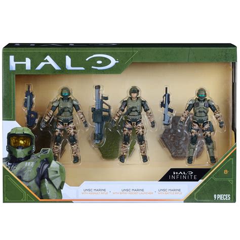 Buy Halo 4” 3 Figure Pack Assortment Unsc Marines With Weapons Fans