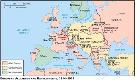Ww1 Map Of Europe
