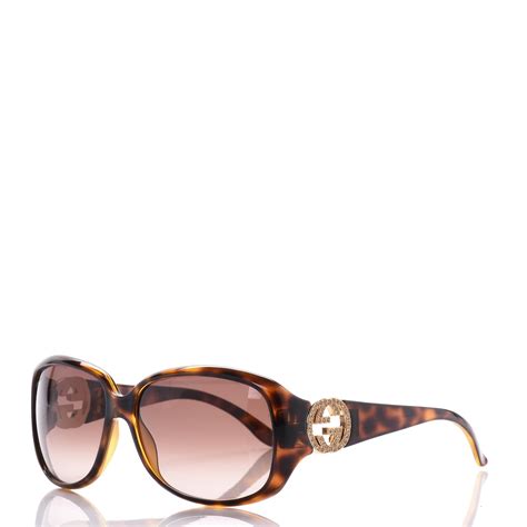 Gucci Crystal Gg Sunglasses 3578 S Tortoise 238853 Fashionphile