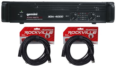 Gemini Xga W Pro Dj Pa Live Sound Power Amplifier Xlr Cables