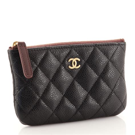 Chanel Classic O Case Pouch Quilted Caviar Mini Rebag