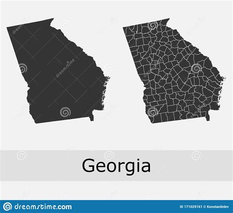 Georgia Counties Vector Map Stock Vector Illustration Of Lines