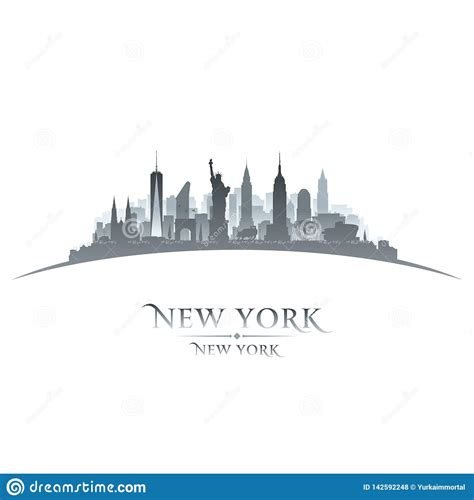 New York City Skyline Vector Silhouette 142592185
