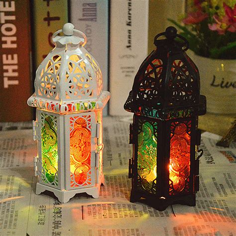 New Vintage Moroccan Hollow Iron Lantern Tea Light Hanging Candle
