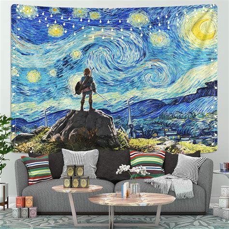 Starry Night The Legend Of Zelda Tapestry Room Decor 99shirt