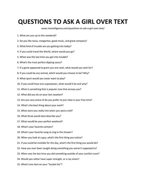 118 Good Questions To Ask A Girl Over Text Spark Great Conversations