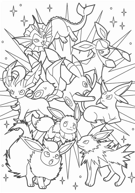 Eevee Evolutions Coloring Page Lovely Pokémon Scans From Pacificpikachu