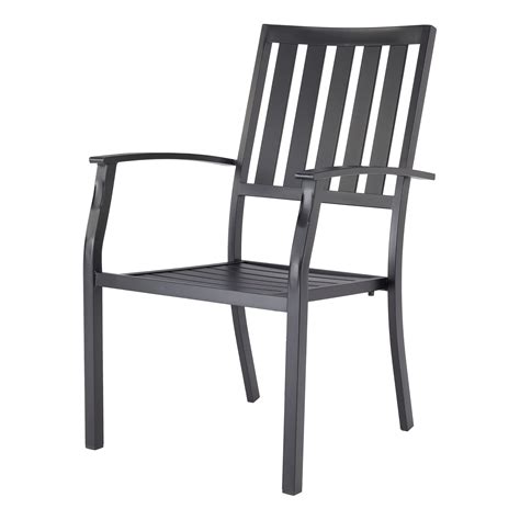Better Homes And Gardens Milport Outdoor Patio Dining Chair Black Metal