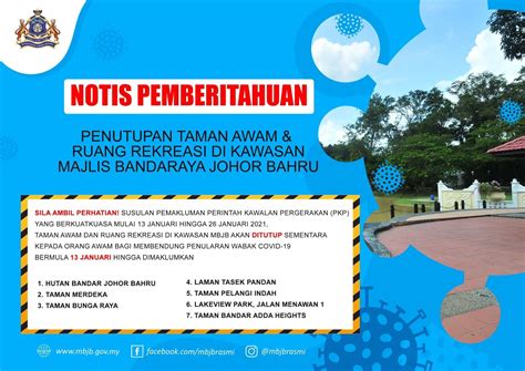 Taman dapat juga dijadikan sebagai salah satu tempat rekreasi untuk bersantai dan melepas kepenatan. PENUTUPAN TAMAN AWAM DAN RUANG REKREASI DI KAWASAN MBJB ...