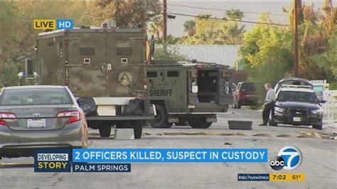 suspect in fatal shootings of 2 palm springs police officers in custody abc30 fresno