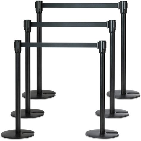 Goplus 6pcs Stanchion Post Crowd Control Barrier Stainless Steel