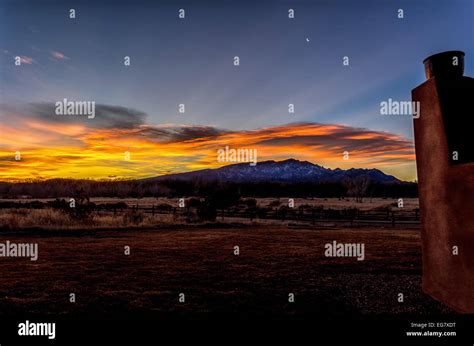 Sunrise Looking At The Sandia Mountains Stock Photo Alamy