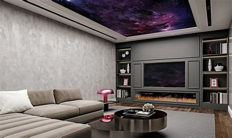 Die stehleuchte neben dem sofa und die tischleuchte auf der kommode folgen im laufe des häuslichen einrichtens. Ideen für die Gestaltung der Decke in Ihrem Wohnzimmer