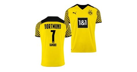 Mens Jadon Sancho Borussia Dortmund 2021 22 Home Jersey Yellow Replica