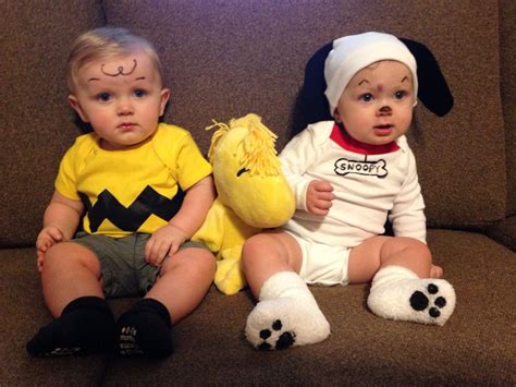 Twin Halloween Costumes Charlie Brown And Snoopy Boy And Girl Twins